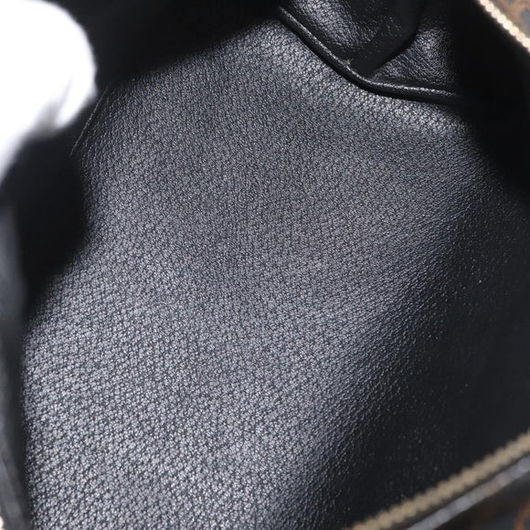 CELINE Macadam Canvas Hand Bag PVC Leather Black Gold Auth 178319A