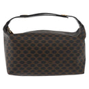 CELINE Macadam Canvas Hand Bag PVC Leather Black Gold Auth 178319A-2