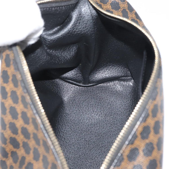 CELINE Macadam Canvas Hand Bag PVC Leather Black Gold Auth 178319A