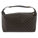 CELINE Macadam Canvas Hand Bag PVC Leather Black Gold Auth 178319A-3
