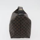 CELINE Macadam Canvas Hand Bag PVC Leather Black Gold Auth 178319A-4