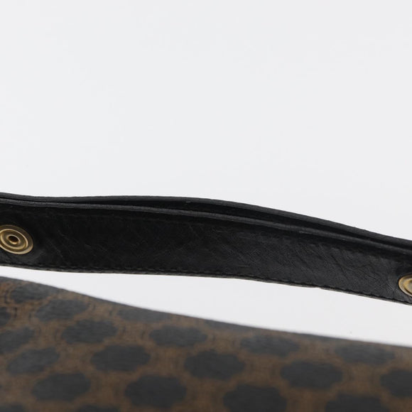 CELINE Macadam Canvas Hand Bag PVC Leather Black Gold Auth 178319A