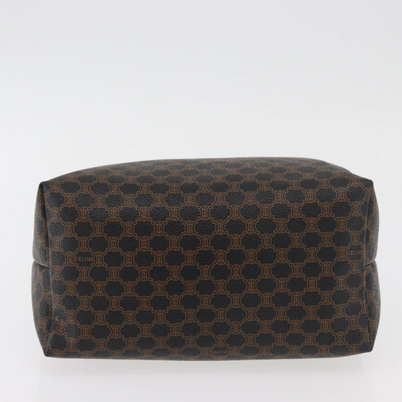 CELINE Macadam Canvas Hand Bag PVC Leather Black Gold Auth 178319A