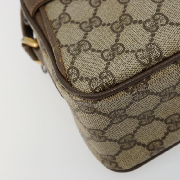 GUCCI GG Supreme Web Sherry Line Bag PVC Beige Gold 93 02 049 Auth 178321
