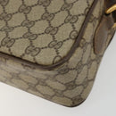 GUCCI GG Supreme Web Sherry Line Bag PVC Beige Gold 93 02 049 Auth 178321-16