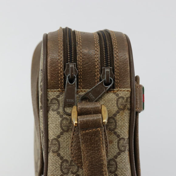 GUCCI GG Supreme Web Sherry Line Bag PVC Beige Gold 93 02 049 Auth 178321