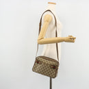 GUCCI GG Supreme Web Sherry Line Bag PVC Beige Gold 93 02 049 Auth 178321-25