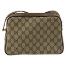 GUCCI GG Supreme Web Sherry Line Bag PVC Beige Gold 93 02 049 Auth 178321-2