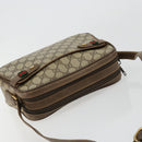 GUCCI GG Supreme Web Sherry Line Bag PVC Beige Gold 93 02 049 Auth 178321-6