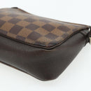 LOUIS VUITTON Damier Ebene Trousse Makeup Pouch N51982 LV Auth 178322A-15