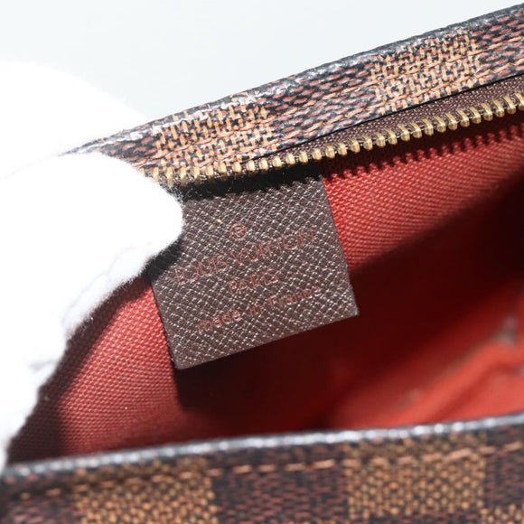 LOUIS VUITTON Damier Ebene Trousse Makeup Pouch N51982 LV Auth 178322A