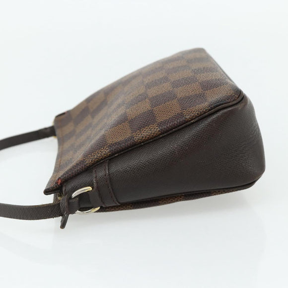 LOUIS VUITTON Damier Ebene Trousse Makeup Pouch N51982 LV Auth 178322A