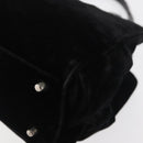 PRADA Hand Bag Velor Black Auth 178324-13