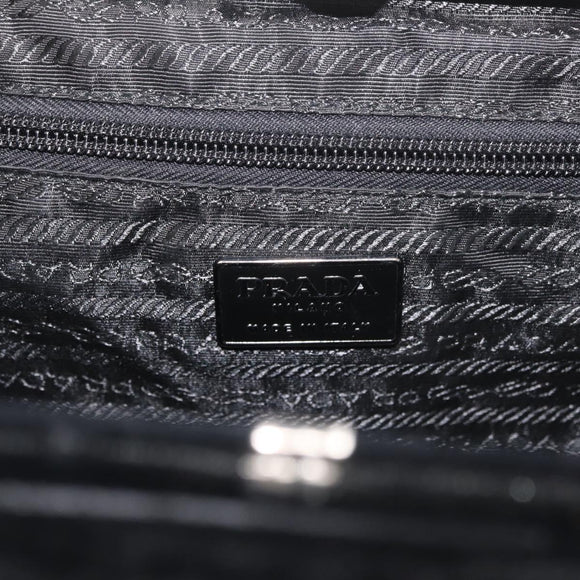 PRADA Hand Bag Velor Black Auth 178324
