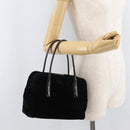 PRADA Hand Bag Velor Black Auth 178324-22