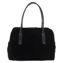 PRADA Hand Bag Velor Black Auth 178324-3