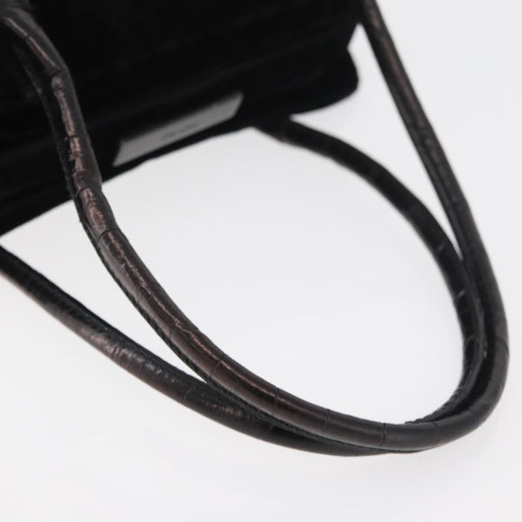 PRADA Hand Bag Velor Black Auth 178324