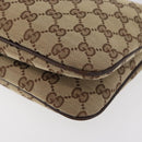 GUCCI GG Canvas Web Sherry Line Shoulder Bag Beige Silver 145812 Auth 178330A-11
