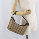 GUCCI GG Canvas Web Sherry Line Shoulder Bag Beige Silver 145812 Auth 178330A-22
