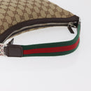 GUCCI GG Canvas Web Sherry Line Shoulder Bag Beige Silver 145812 Auth 178330A-7
