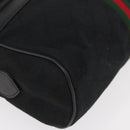 GUCCI GG Canvas Web Sherry Line Shoulder Bag Black Gold 001 4071 5 Auth 178333A-10