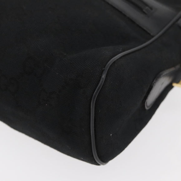 GUCCI GG Canvas Web Sherry Line Shoulder Bag Black Gold 001 4071 5 Auth 178333A