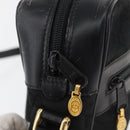GUCCI GG Canvas Web Sherry Line Shoulder Bag Black Gold 001 4071 5 Auth 178333A-14
