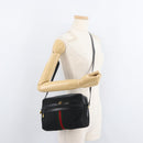 GUCCI GG Canvas Web Sherry Line Shoulder Bag Black Gold 001 4071 5 Auth 178333A-24