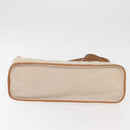 HERMES Cava Elan Shoulder Bag Canvas Leather Beige Brown Silver Auth 178335-5