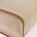 HERMES Cava Elan Shoulder Bag Canvas Leather Beige Brown Silver Auth 178335-16
