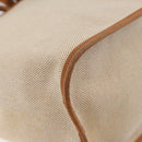 HERMES Cava Elan Shoulder Bag Canvas Leather Beige Brown Silver Auth 178335-17