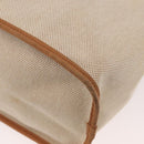 HERMES Cava Elan Shoulder Bag Canvas Leather Beige Brown Silver Auth 178335-10