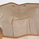 HERMES Cava Elan Shoulder Bag Canvas Leather Beige Brown Silver Auth 178335-19