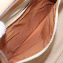 HERMES Cava Elan Shoulder Bag Canvas Leather Beige Brown Silver Auth 178335-22