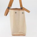 HERMES Cava Elan Shoulder Bag Canvas Leather Beige Brown Silver Auth 178335-3