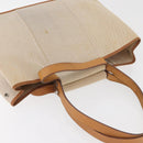 HERMES Cava Elan Shoulder Bag Canvas Leather Beige Brown Silver Auth 178335-6