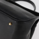 GIVENCHY Hand Bag Leather Black Gold Auth 178337A-11