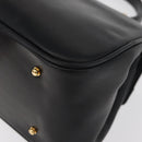 GIVENCHY Hand Bag Leather Black Gold Auth 178337A-13