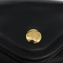GIVENCHY Hand Bag Leather Black Gold Auth 178337A-14
