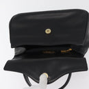 GIVENCHY Hand Bag Leather Black Gold Auth 178337A-15