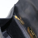 GIVENCHY Hand Bag Leather Black Gold Auth 178337A-20