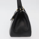 GIVENCHY Hand Bag Leather Black Gold Auth 178337A-4