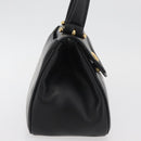 GIVENCHY Hand Bag Leather Black Gold Auth 178337A-5