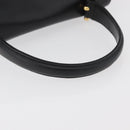 GIVENCHY Hand Bag Leather Black Gold Auth 178337A-7