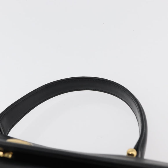 GIVENCHY Hand Bag Leather Black Gold Auth 178337A