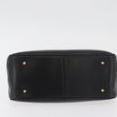 GIVENCHY Hand Bag Leather Black Gold Auth 178337A-9