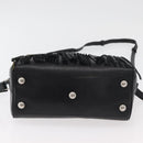 SAINT LAURENT Baby Duffel Hand Bag Leather 2way Black Silver Auth 178338-11