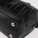 SAINT LAURENT Baby Duffel Hand Bag Leather 2way Black Silver Auth 178338-13