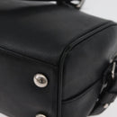 SAINT LAURENT Baby Duffel Hand Bag Leather 2way Black Silver Auth 178338-15