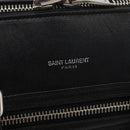 SAINT LAURENT Baby Duffel Hand Bag Leather 2way Black Silver Auth 178338-16